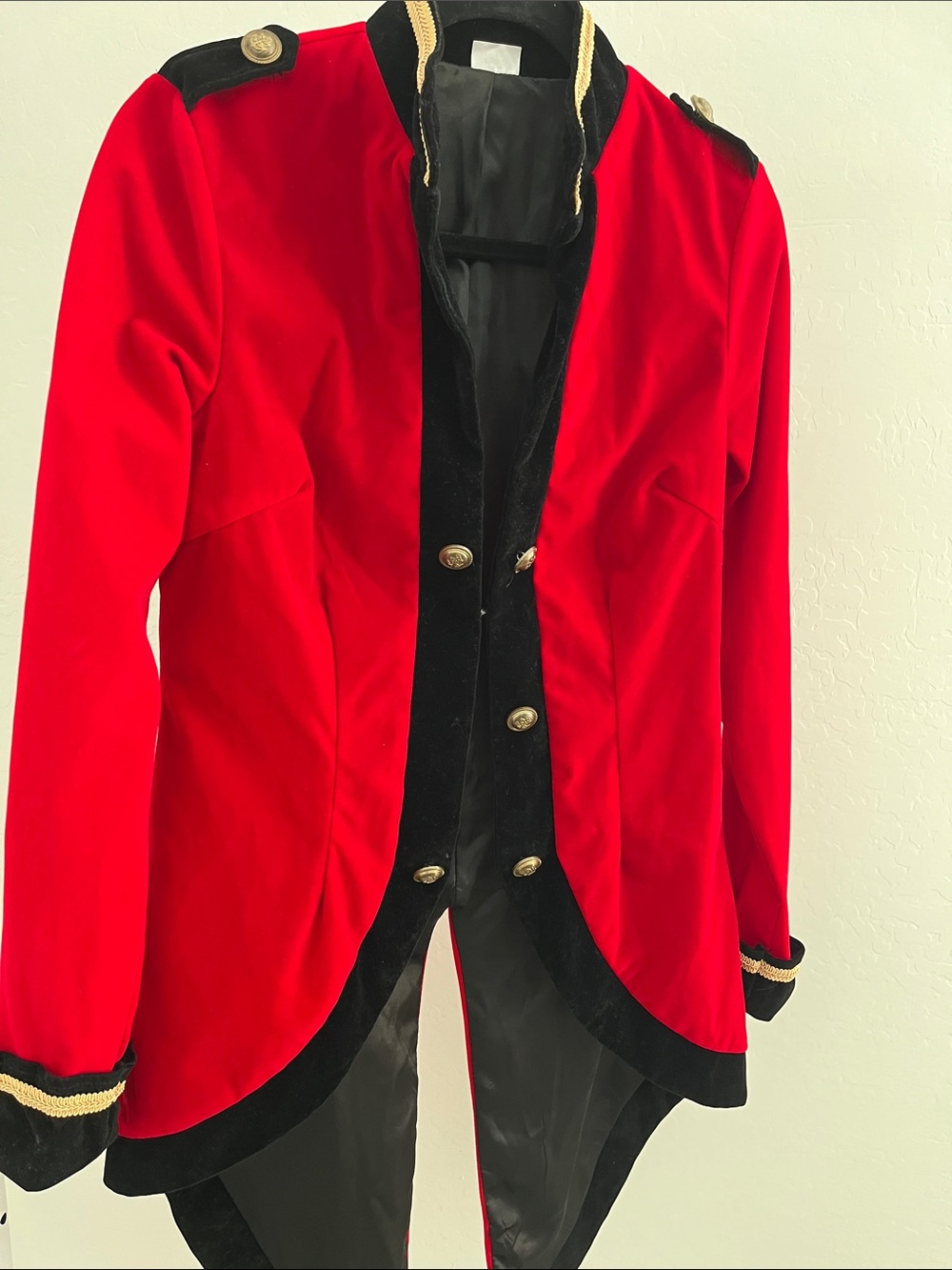 Costume Red and Black Velvet Coat *see description